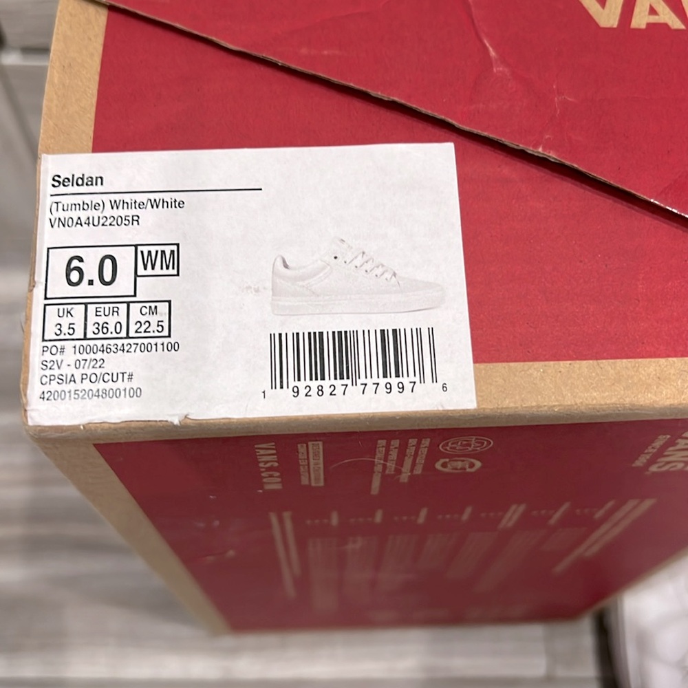 👟Vans Seldan Skate White Sneakers in Size 6 Women’s - Picture 10 of 11